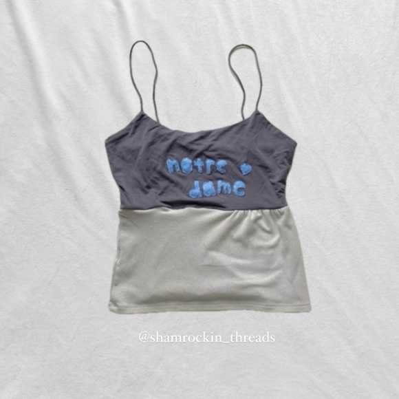 Notre Dame Women's Gray and Blue Top - Picture 1 of 9